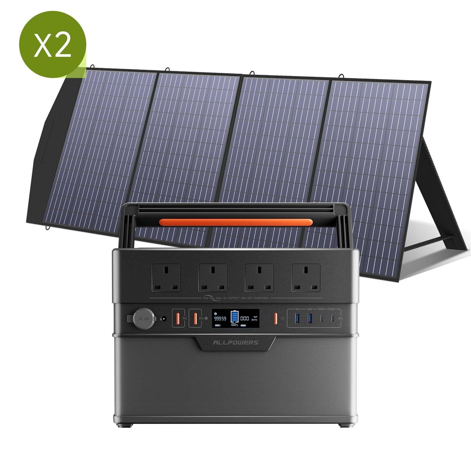ALLPOWERS Solar Generator 1500W (S1500 Plus + SP033 200W Solar Panel)