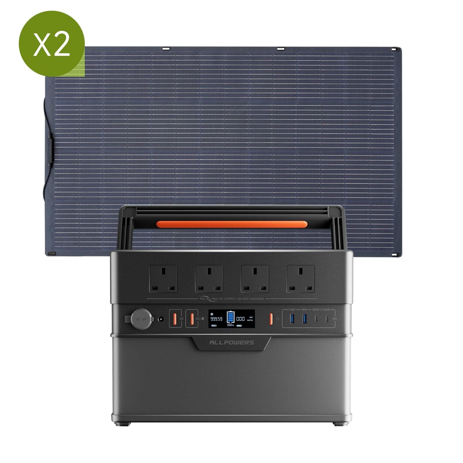 ALLPOWERS Solar Generator Kit (S1500 Plus + SF200 200W Flexible Solar Panel)