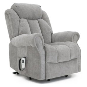 Langham Riser Recliner with Heat and Massage - Grey Chenille Fabric
