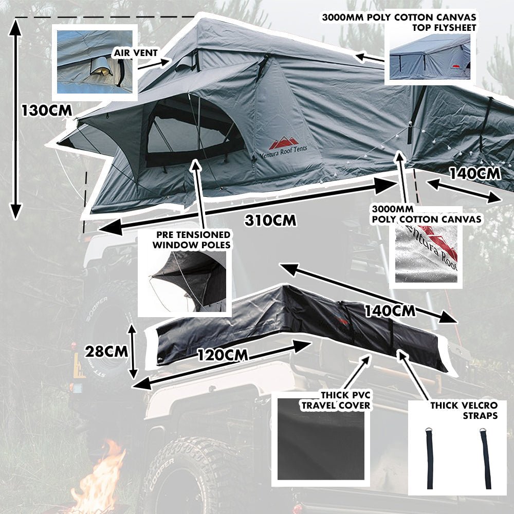 Extended Ventura Deluxe 1.4 Roof Top Tent